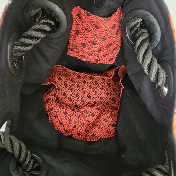 Women's Brown Black Canvas Tribal Ethnic Pattern Tote - Picture 6 of 6